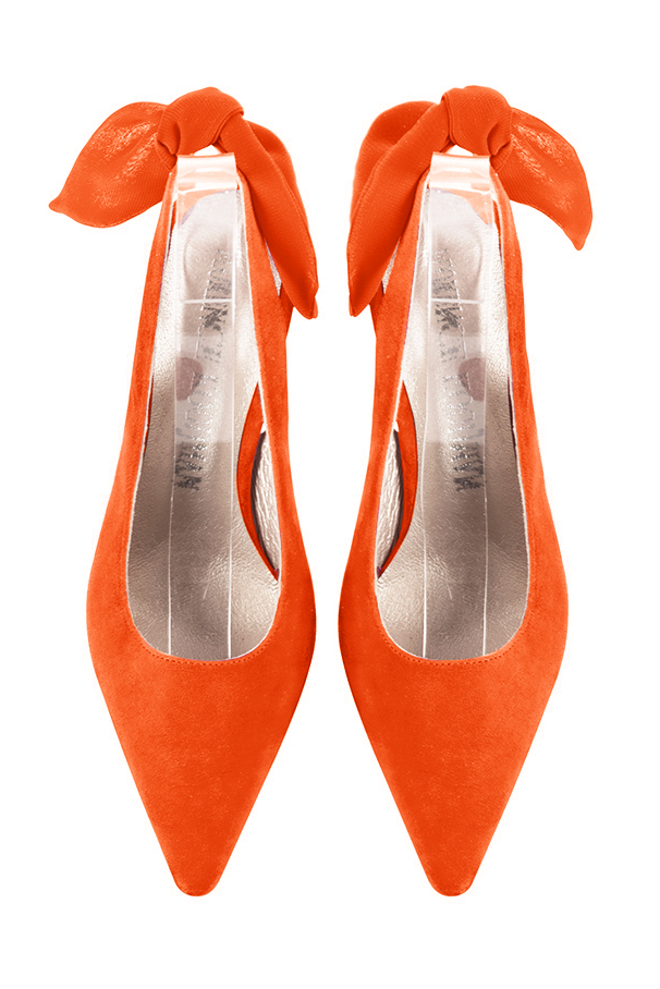 Clementine orange women's slingback shoes.. Top view - Florence KOOIJMAN